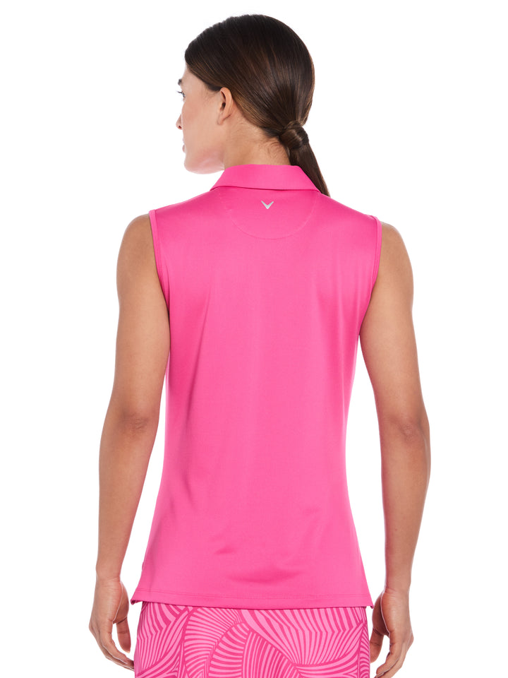 1/4 Zip Solid Golf Polo (Fuchsia Purple) 