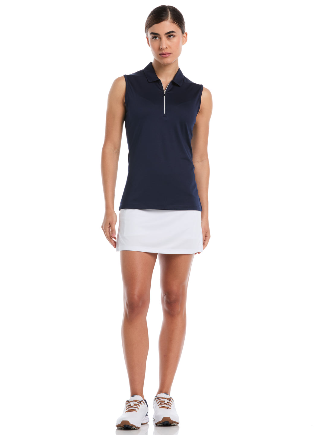 1/4 Zip Solid Golf Polo (Peacoat) 