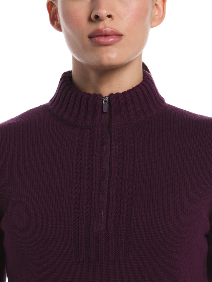 Women's 1/4 Zip Sweater (Potent Purple) 