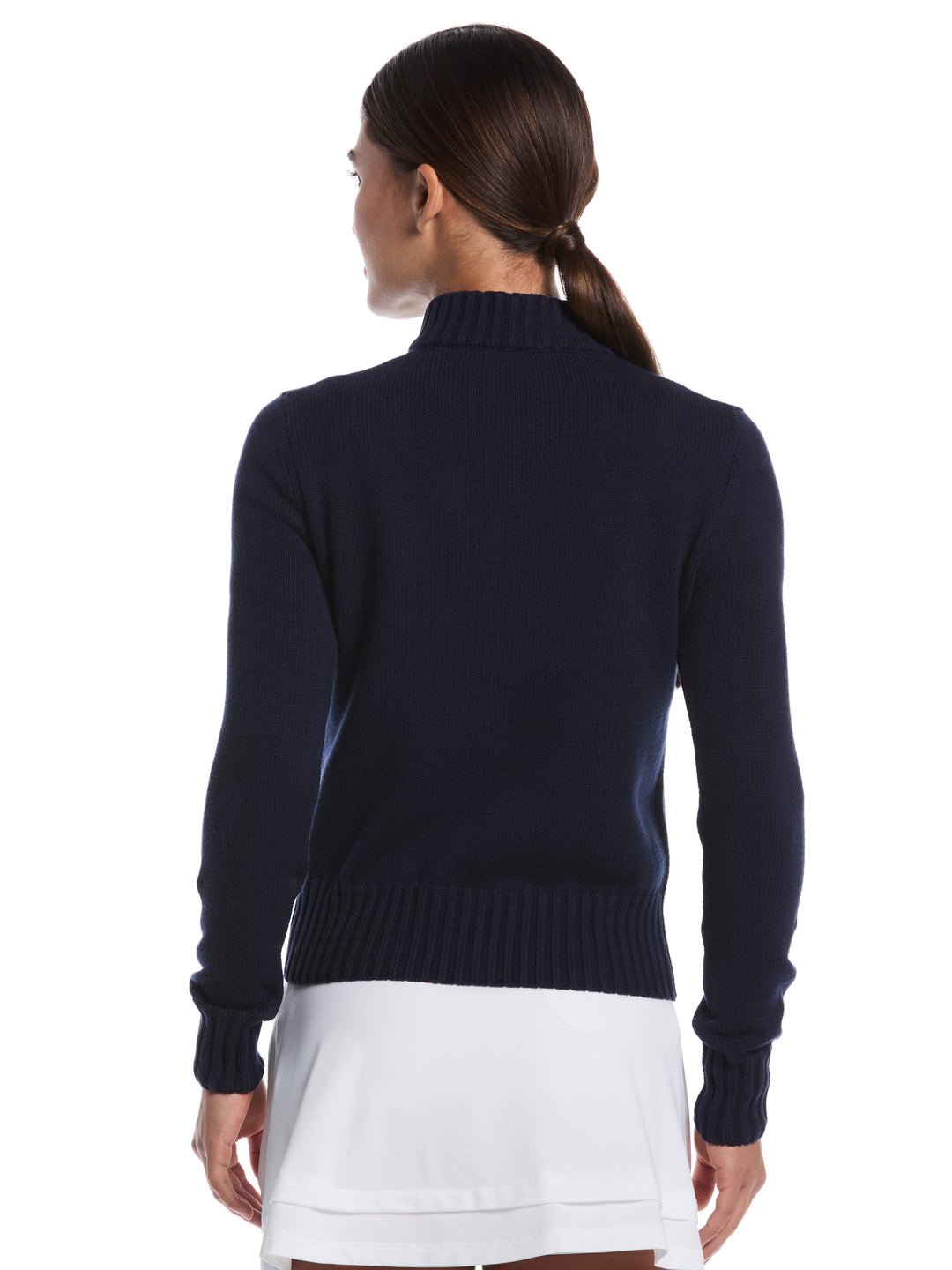 Women's 1/4 Zip Sweater (Peacoat) 