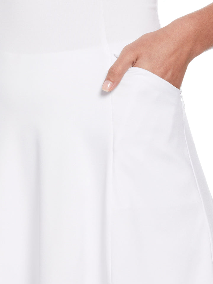 Racer Back Flounce Dress (Brilliant White) 