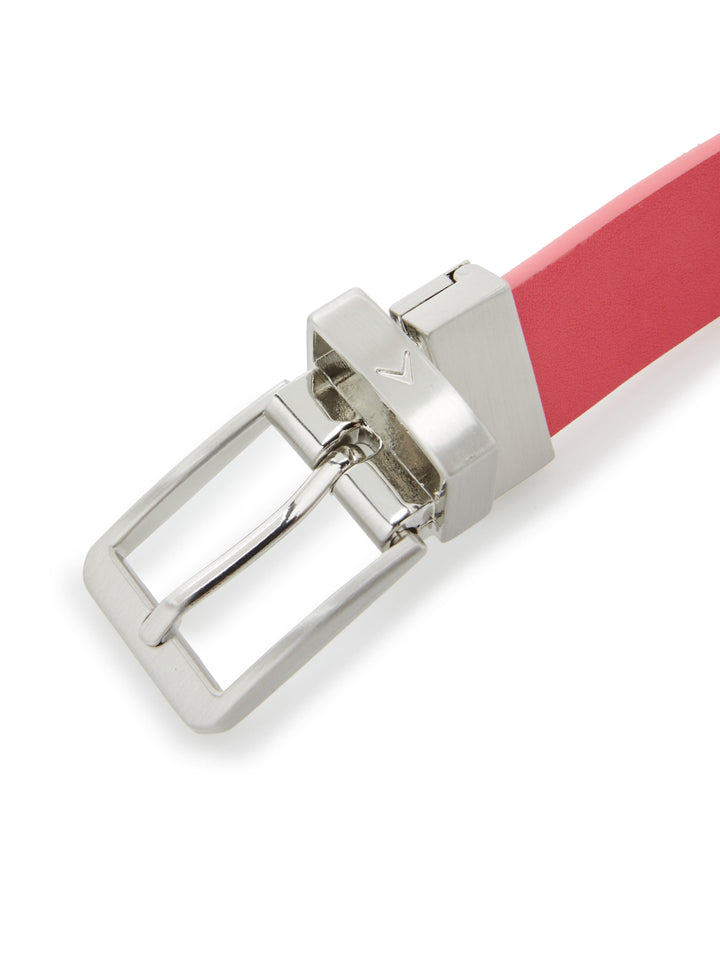 Ladies Reversible Sleek Modern Belt (Geranium/White) 