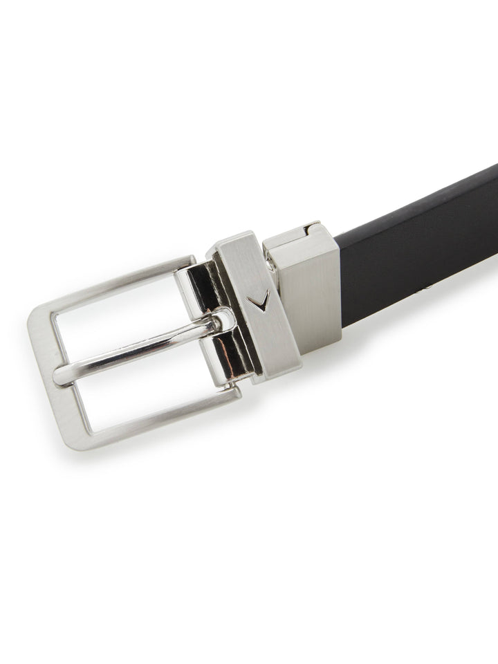 Ladies Reversible Sleek Modern Belt (Caviar/White) 