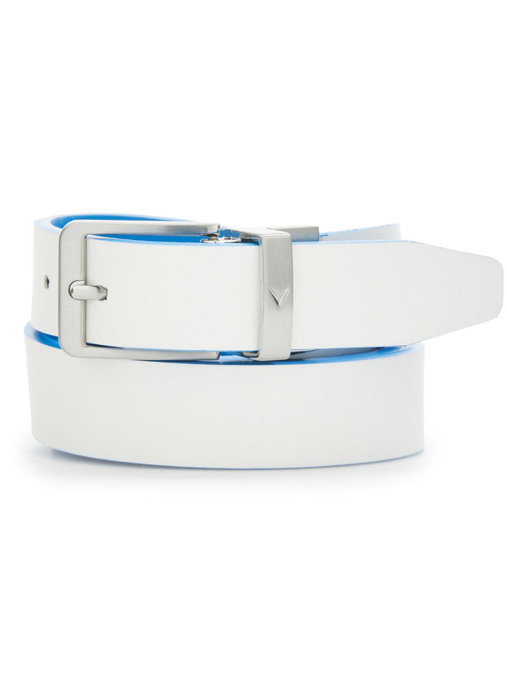Ladies Reversible Sleek Modern Belt (Ibiza Blue/White) 