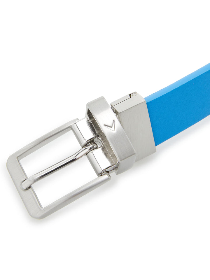 Ladies Reversible Sleek Modern Belt (Ibiza Blue/White) 