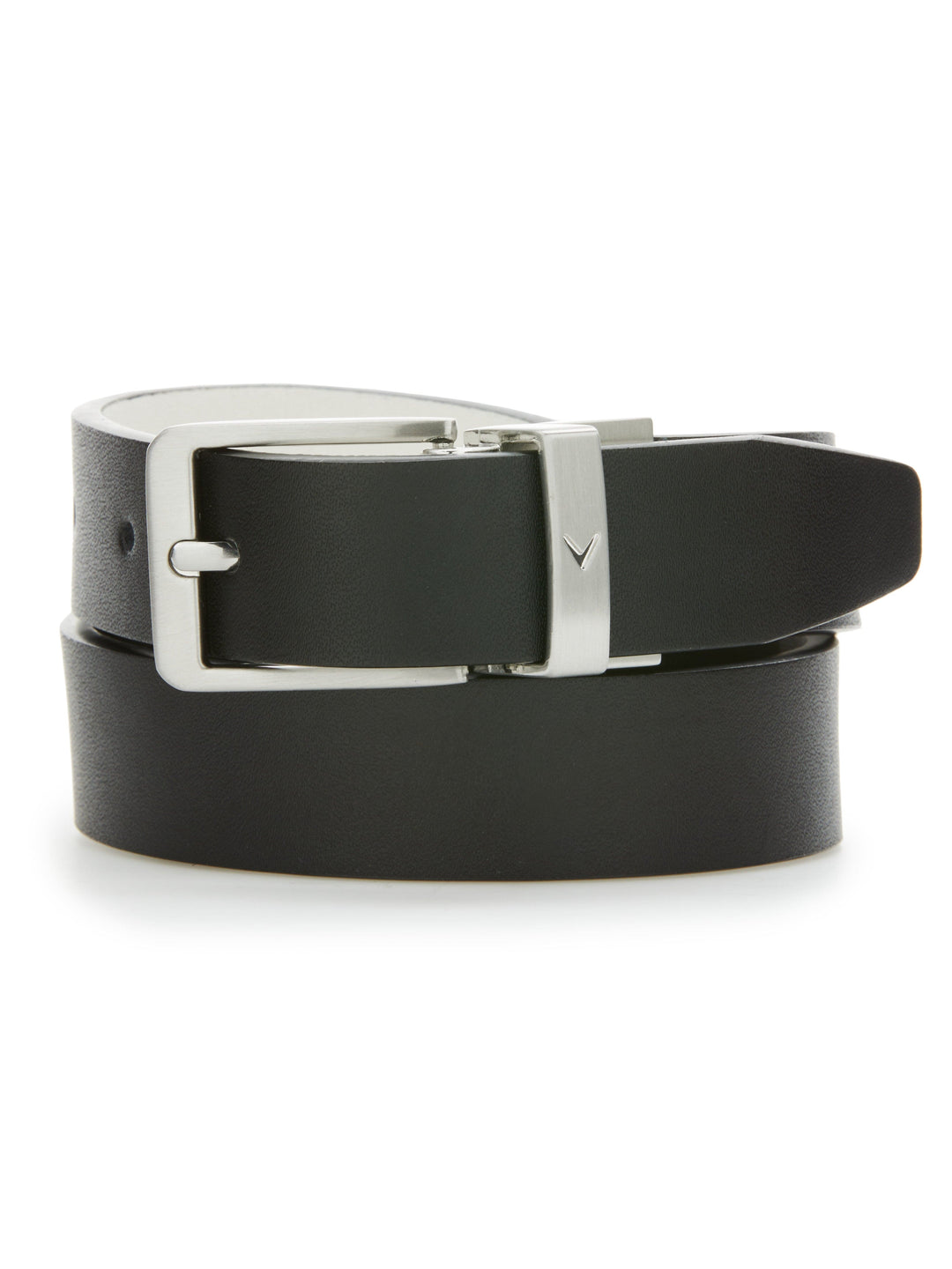 Ladies Reversible Sleek Modern Belt (Caviar/White) 
