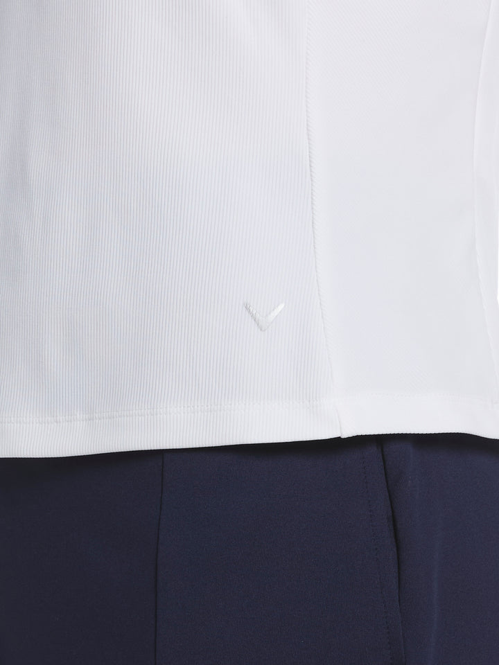 Women's Rib Play Golf Polo (Brilliant White) 