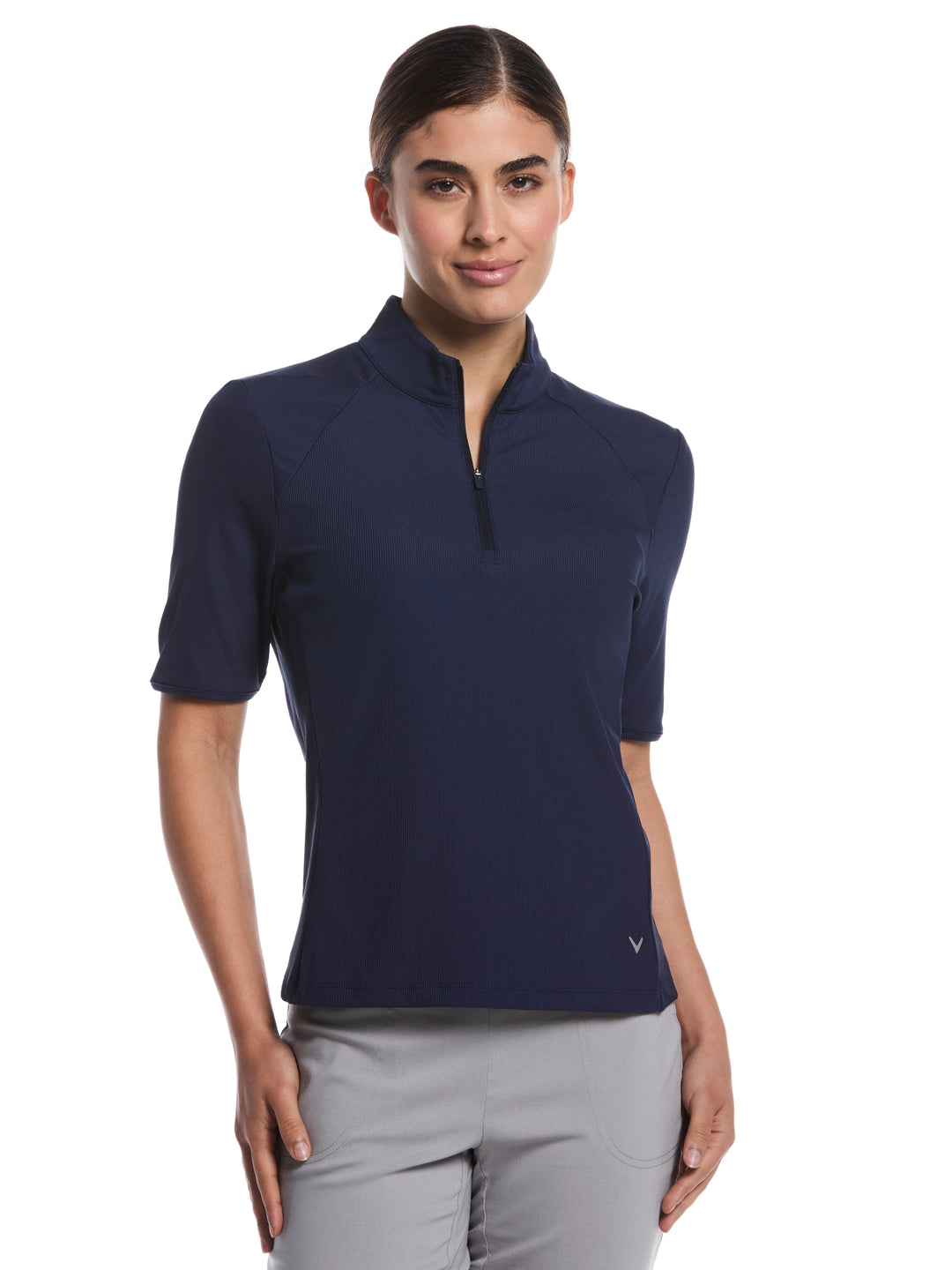 Women's Rib Play Golf Polo (Peacoat) 