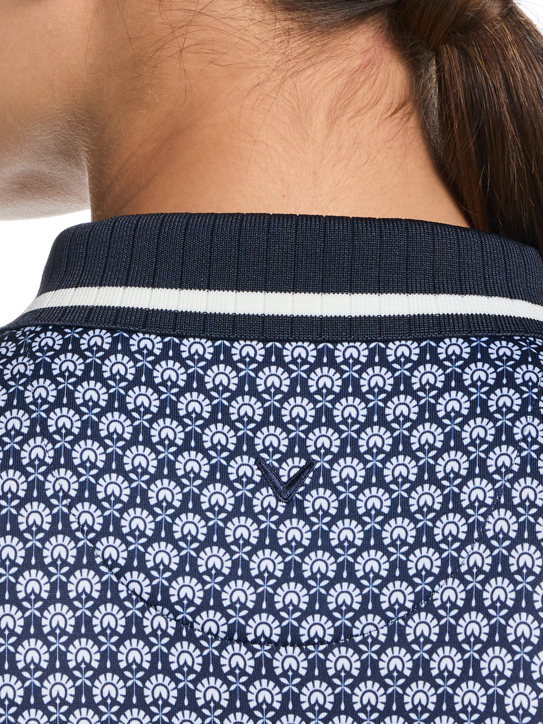 Women's Printed Golf Polo (Peacoat) 