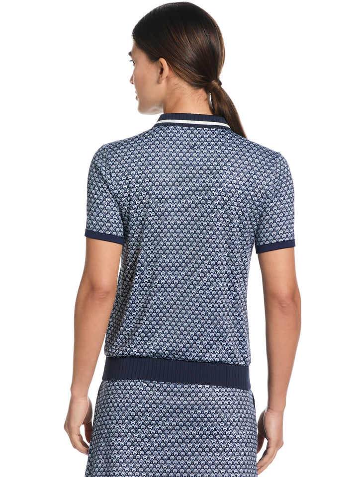 Women's Printed Performance Golf Polo (Peacoat) 