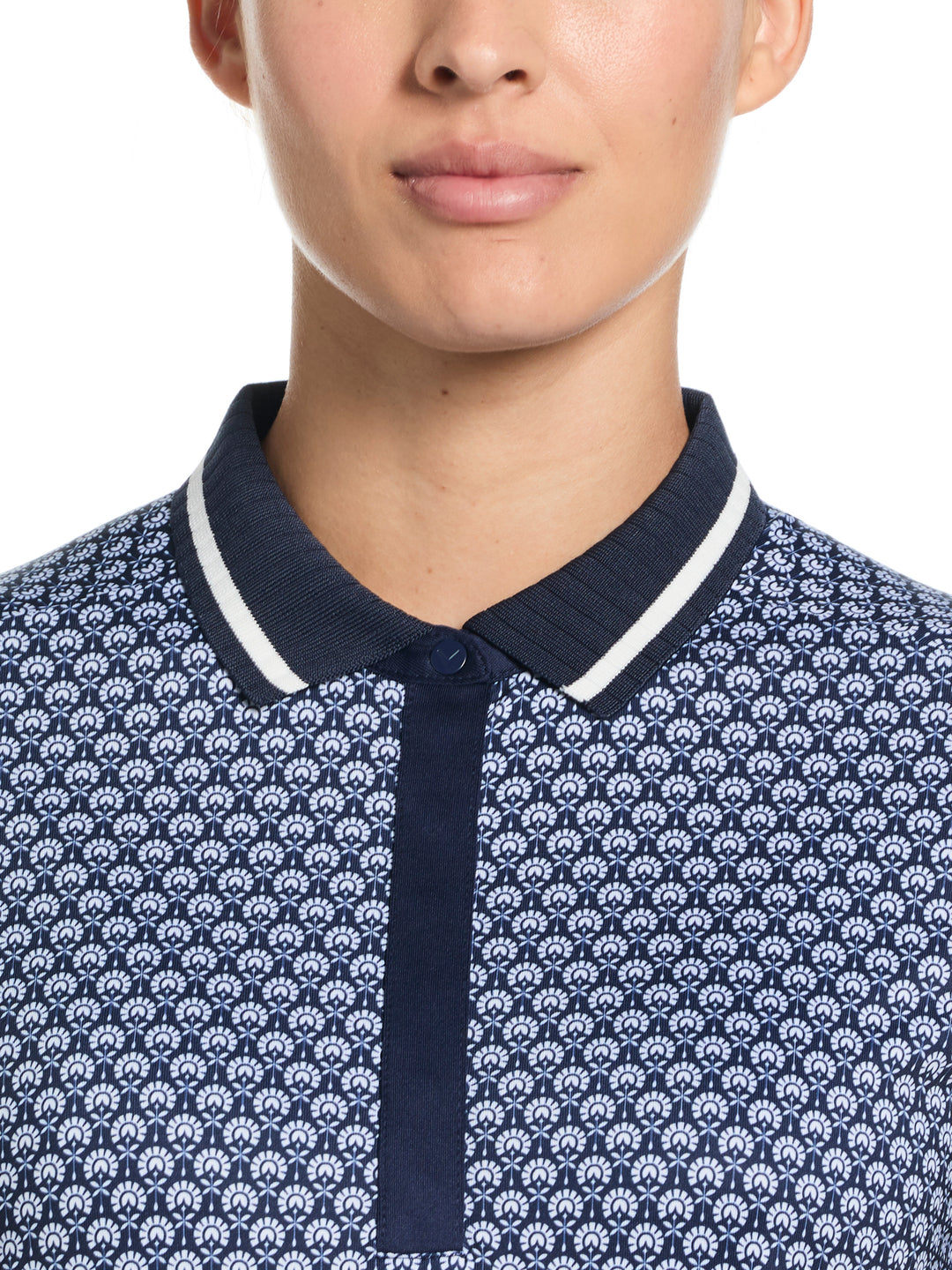 Women's Printed Performance Golf Polo (Peacoat) 