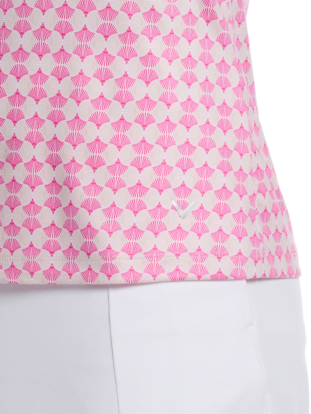 Women's Mesh Insert Print Golf Polo (Fuchsia Purple) 