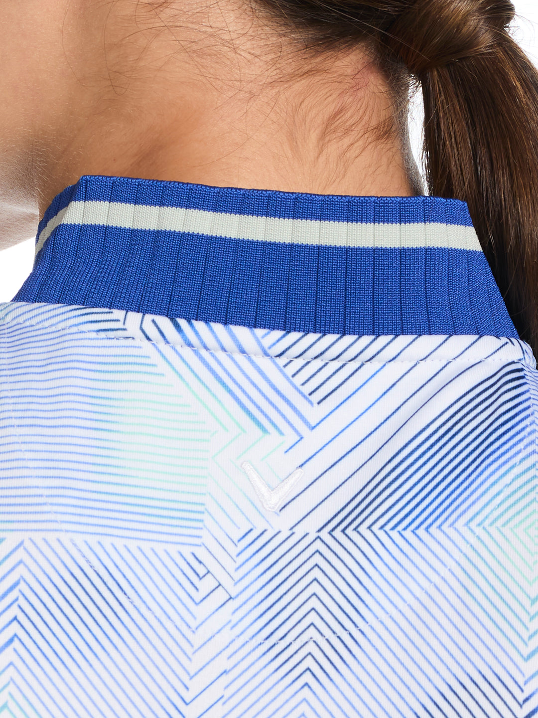 Women's Sleeveless Rib Collar 1/4 Zip Golf Shirt (Brilliant White) 