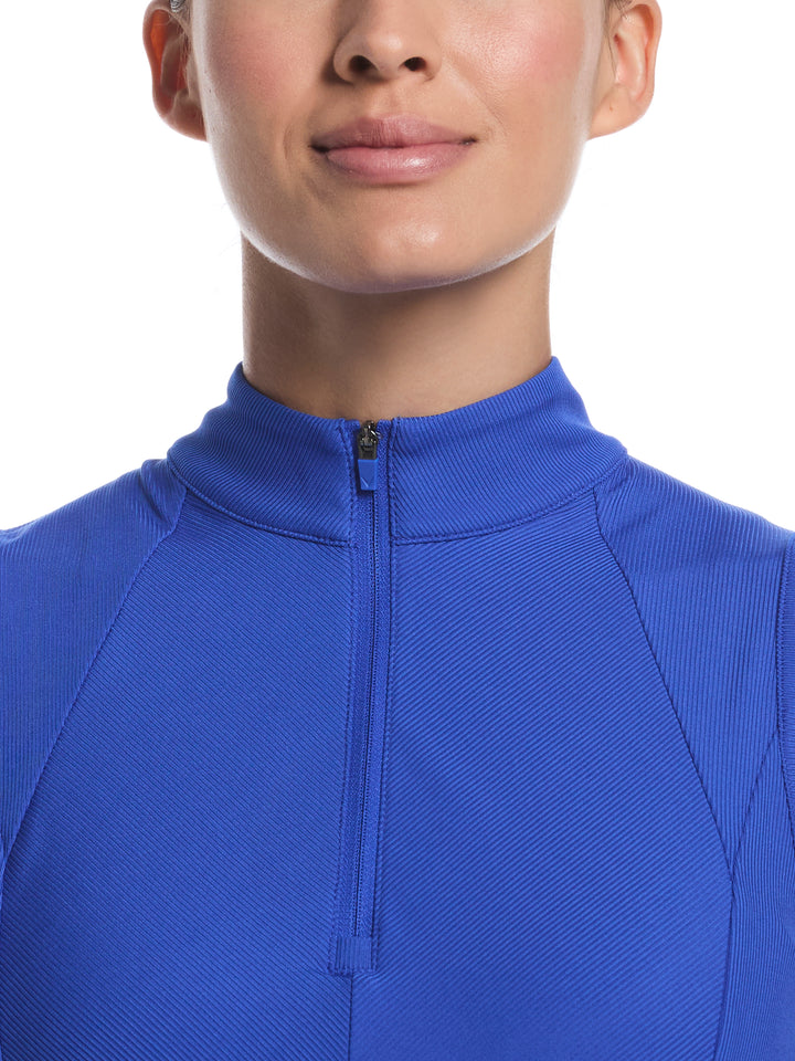 Women's Rib Print Sleeveless Golf Shirt (Blue Tattoo) 