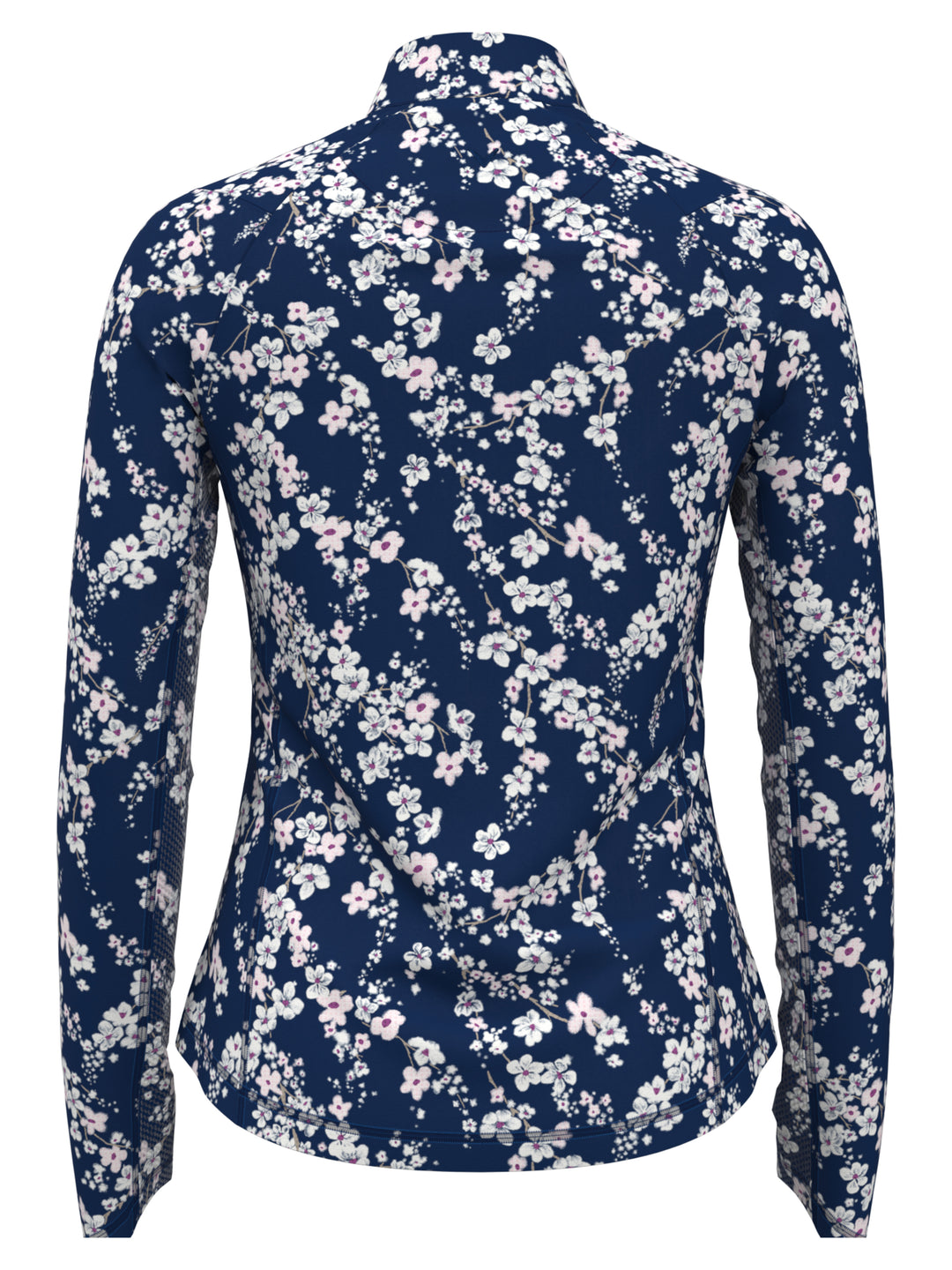 Women's Snowy Floral Long Sleeve Golf Shirt (Blue Depths) 