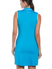 Solid Golf Dress with Snap Placket (Vivid Blue) 
