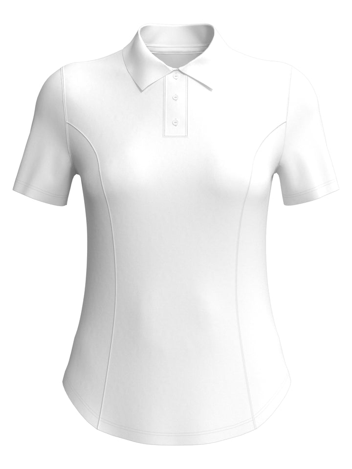 Women's Solid Short Sleeve Performance Golf Polo (Brilliant White) 
