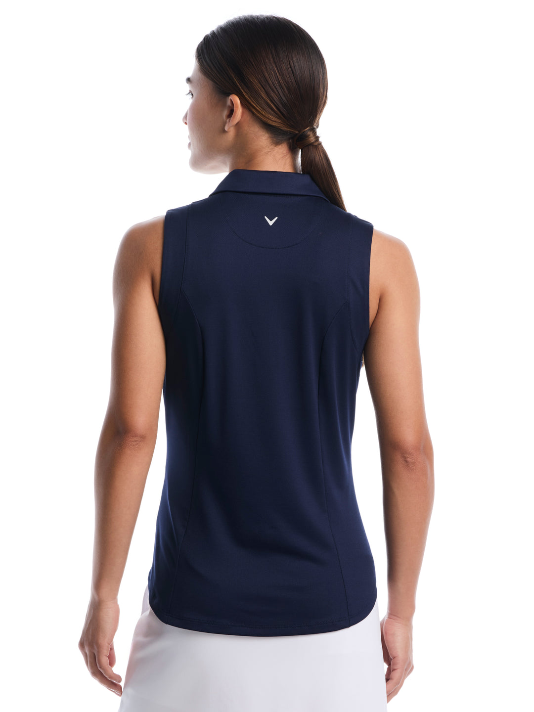 Womens Solid Sleeveless Golf Polo-Polos-Callaway