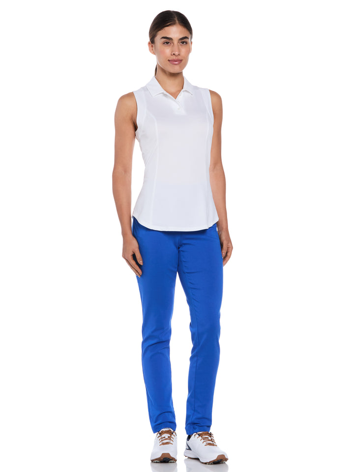 Women's Solid Sleeveless Golf Polo (Brilliant White) 
