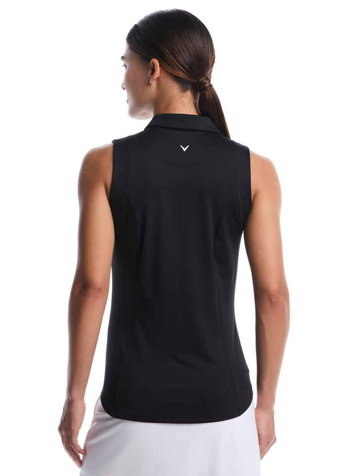Womens Solid Sleeveless Golf Polo-Polos-Callaway