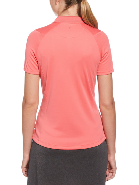 Swing Tech™ Solid Polo Top (Coral Paradise) 