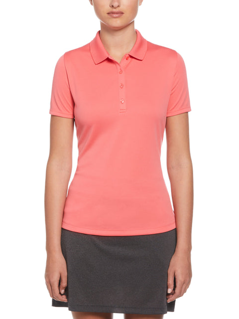 Swing Tech™ Solid Polo Top (Coral Paradise) 