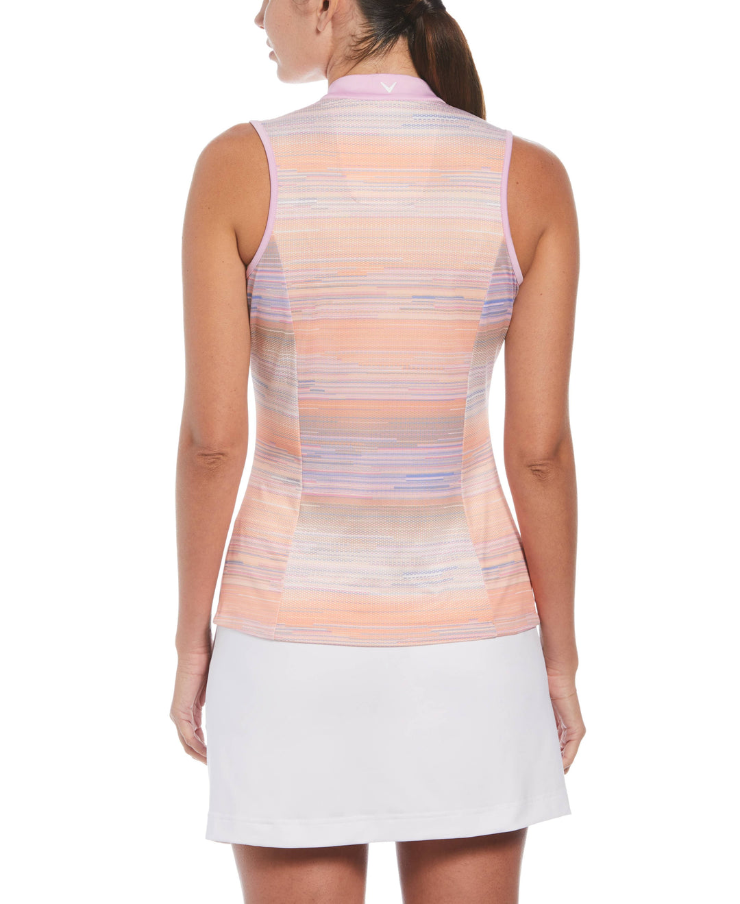 Striped Print Golf Polo with Chevron Placket-Jackets-Callaway