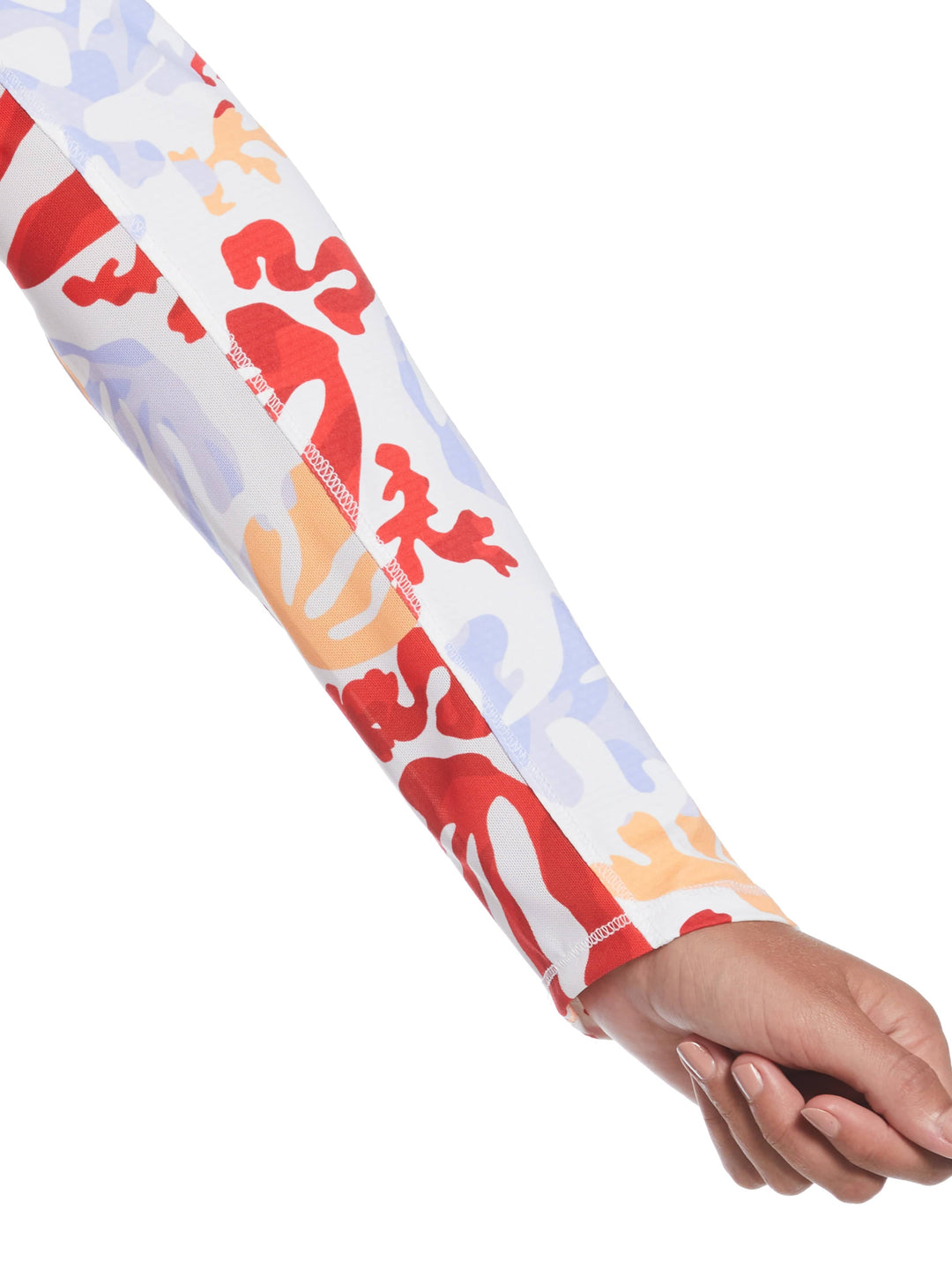 Womens Summer Abstract Floral Printed Pullover (Brilliant White) 