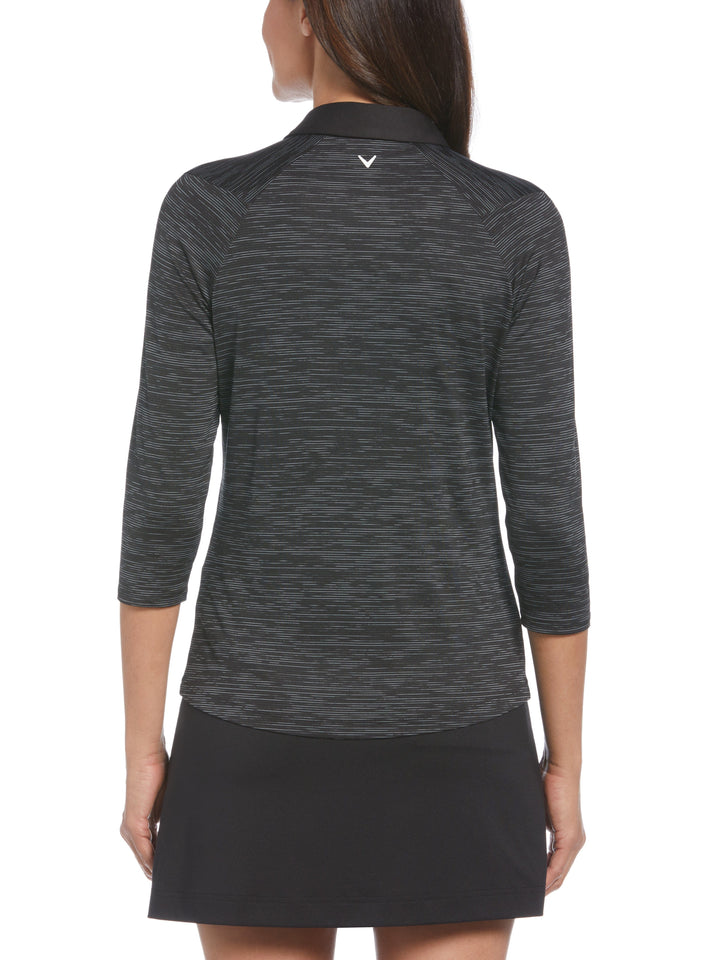 Womens Swing Tech™ 3/4 Sleeve Space Dye Golf Polo-Polos-Callaway