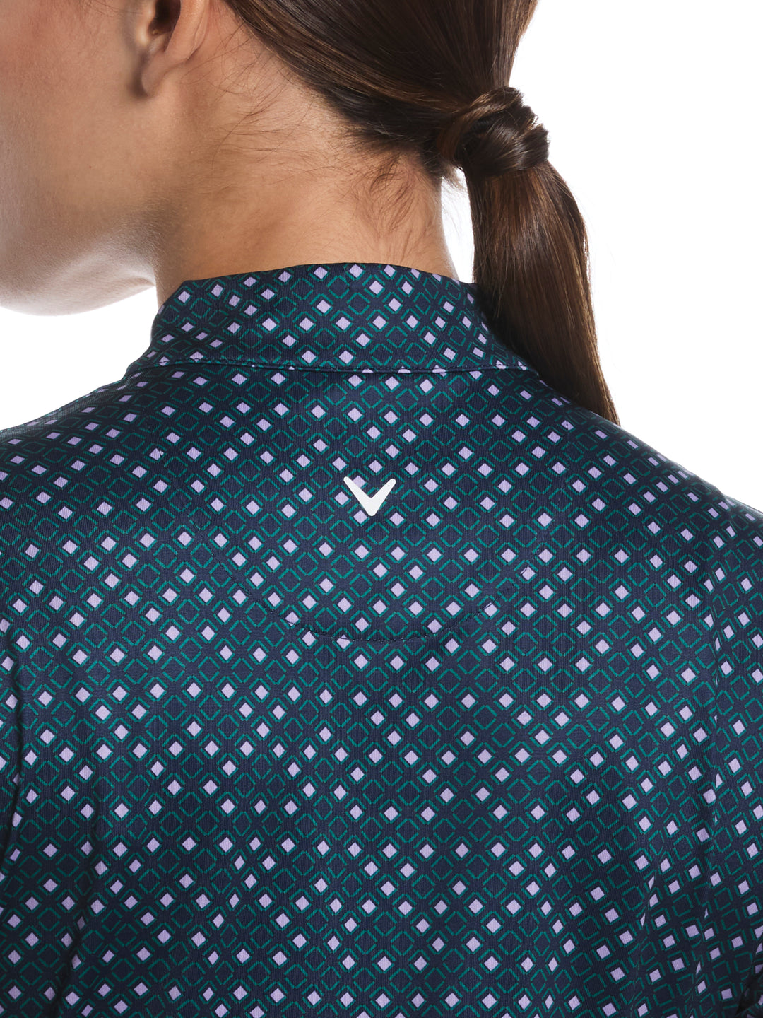 Women's Puff Print Golf Polo (Peacoat) 
