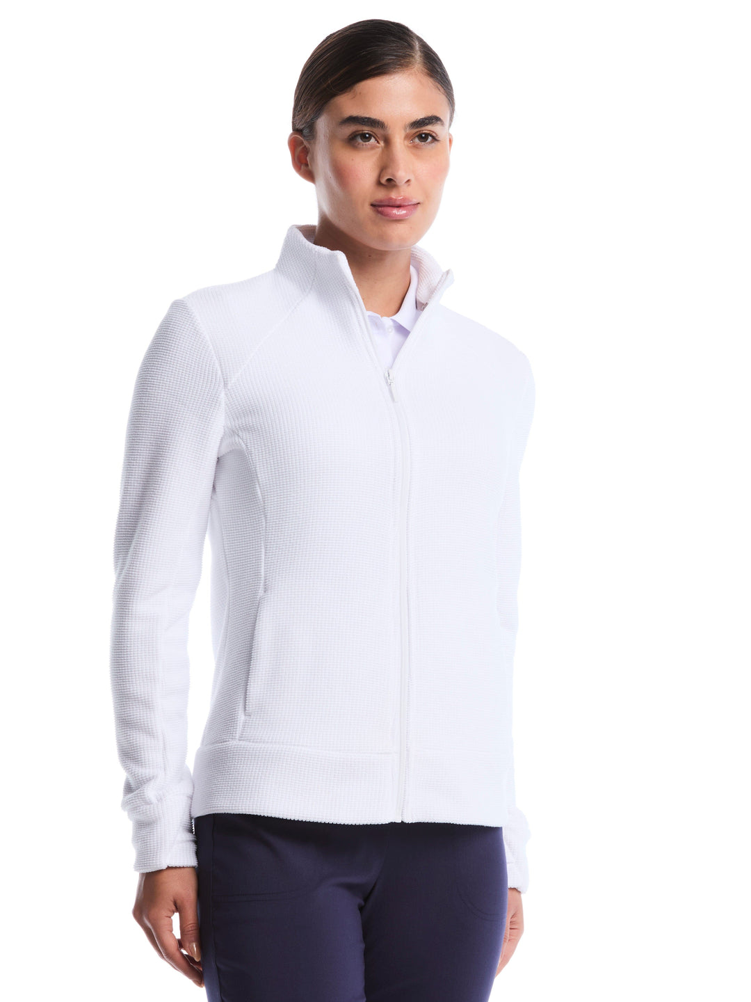Textured Fleece Midweight Golf Jacket (Brilliant White) 