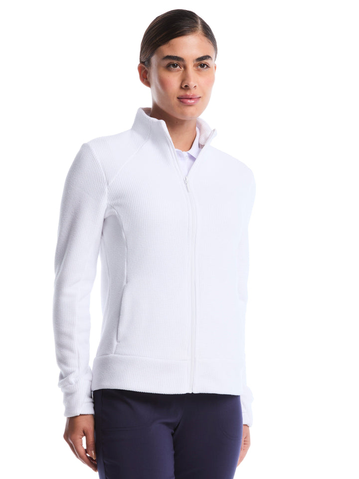 Textured Fleece Midweight Golf Jacket (Brilliant White) 