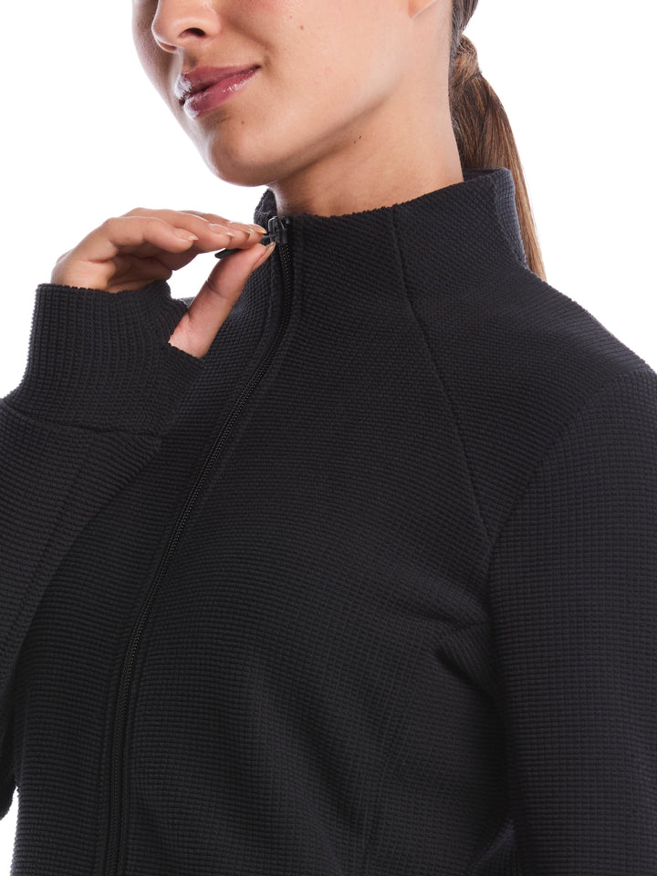 Textured Fleece Midweight Golf Jacket (Caviar) 