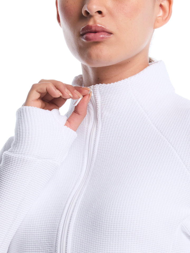 Textured Fleece Midweight Golf Jacket (Brilliant White) 