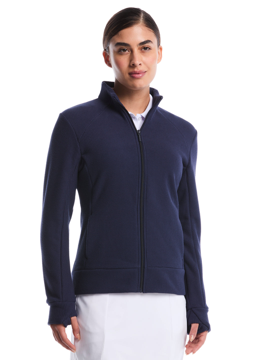 Textured Fleece Midweight Golf Jacket (Peacoat) 