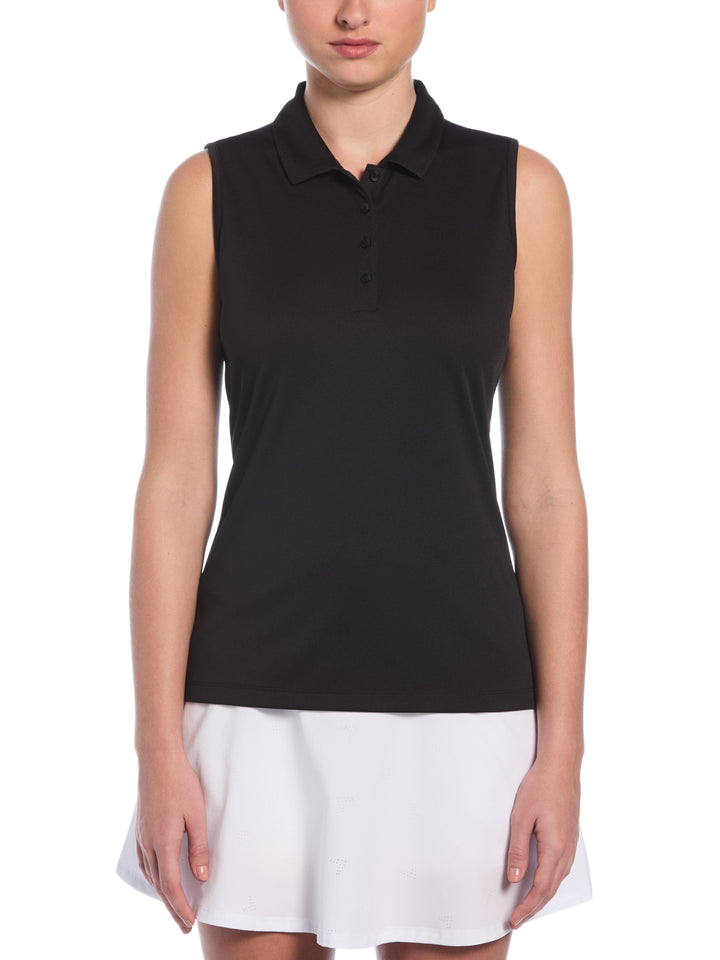 Womens Long Sleeve Tournament Polo (Caviar) 