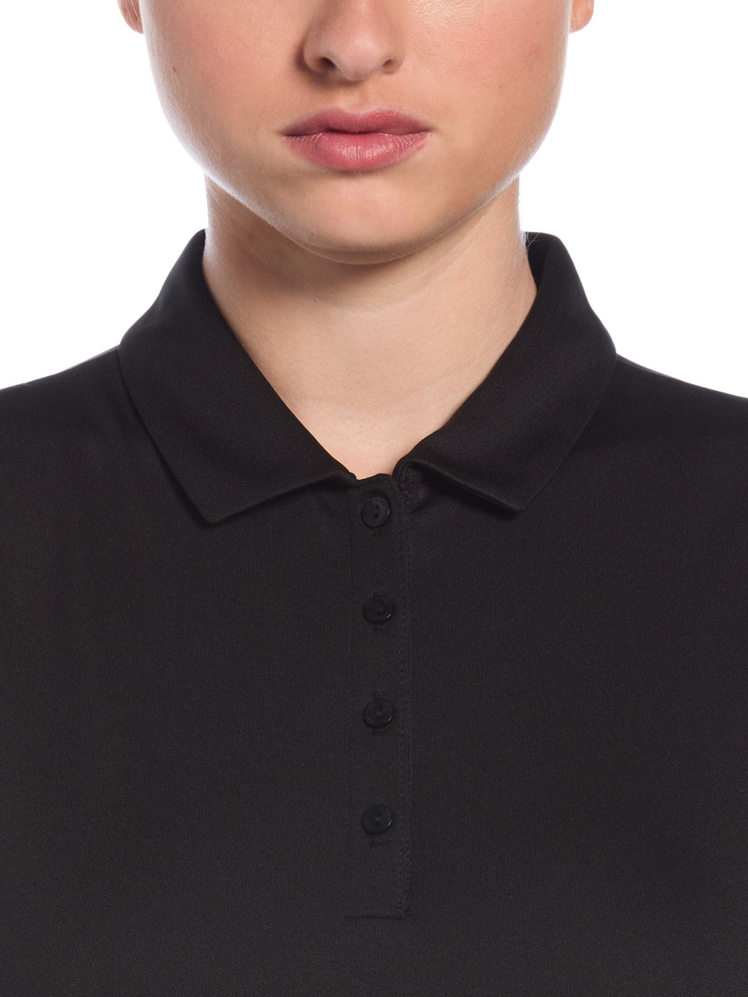 Womens Long Sleeve Tournament Polo (Caviar) 