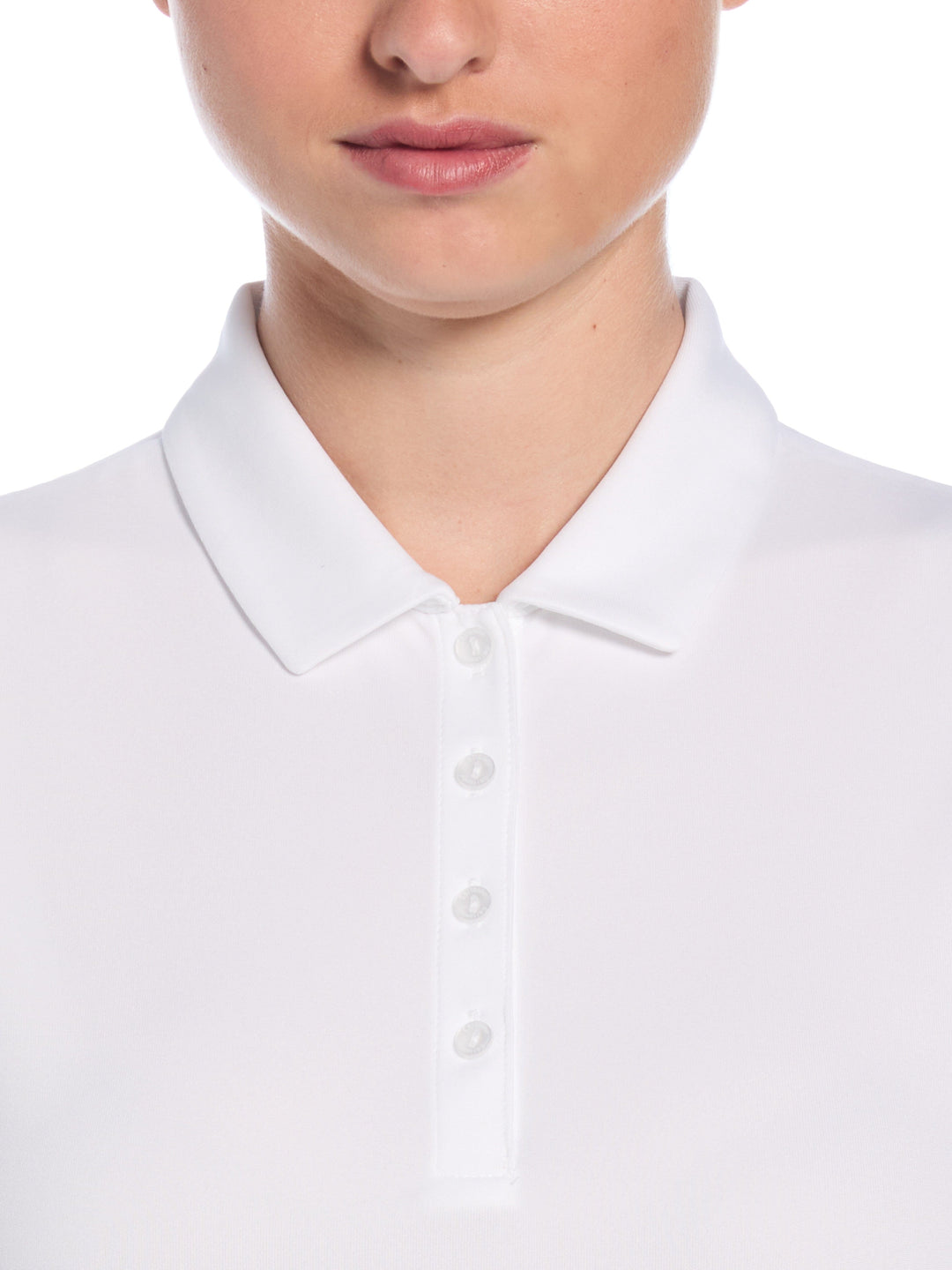 Womens Long Sleeve Tournament Polo (Bright White) 