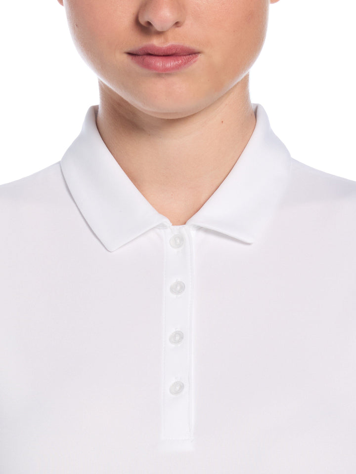Womens Long Sleeve Tournament Polo (Bright White) 