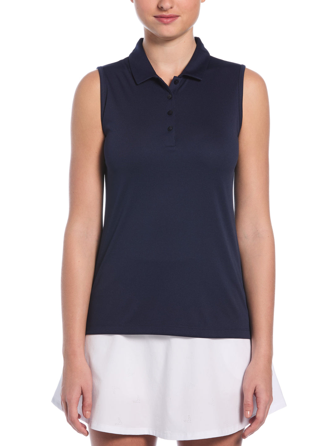 Womens Long Sleeve Tournament Polo (Peacoat) 