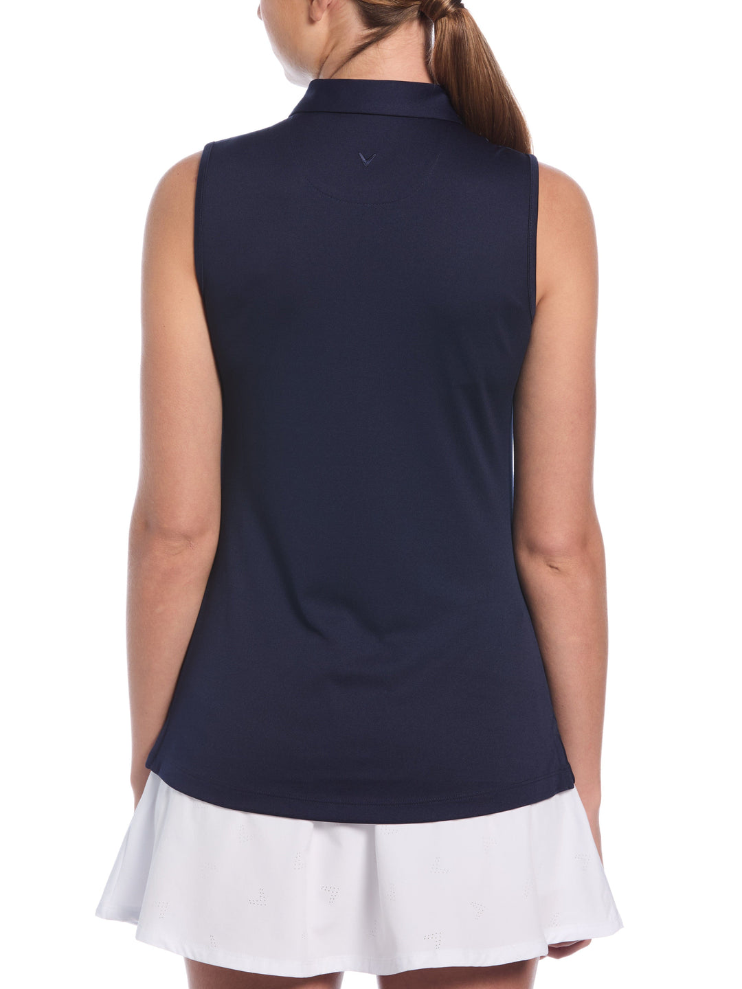 Womens Long Sleeve Tournament Polo (Peacoat) 