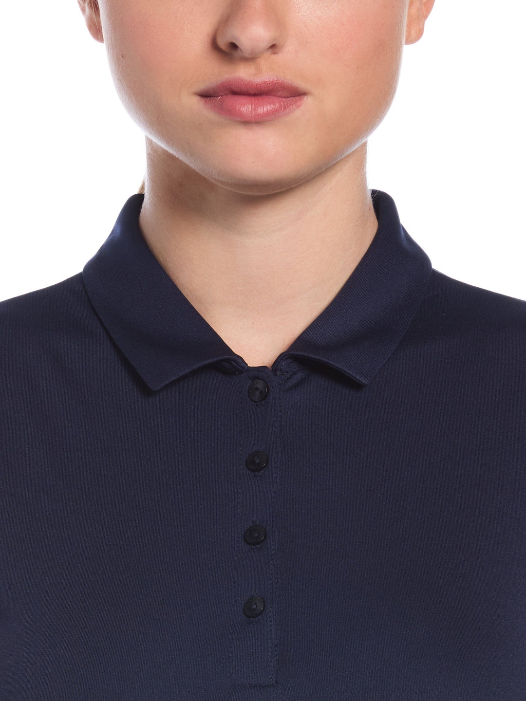 Womens Long Sleeve Tournament Polo (Peacoat) 
