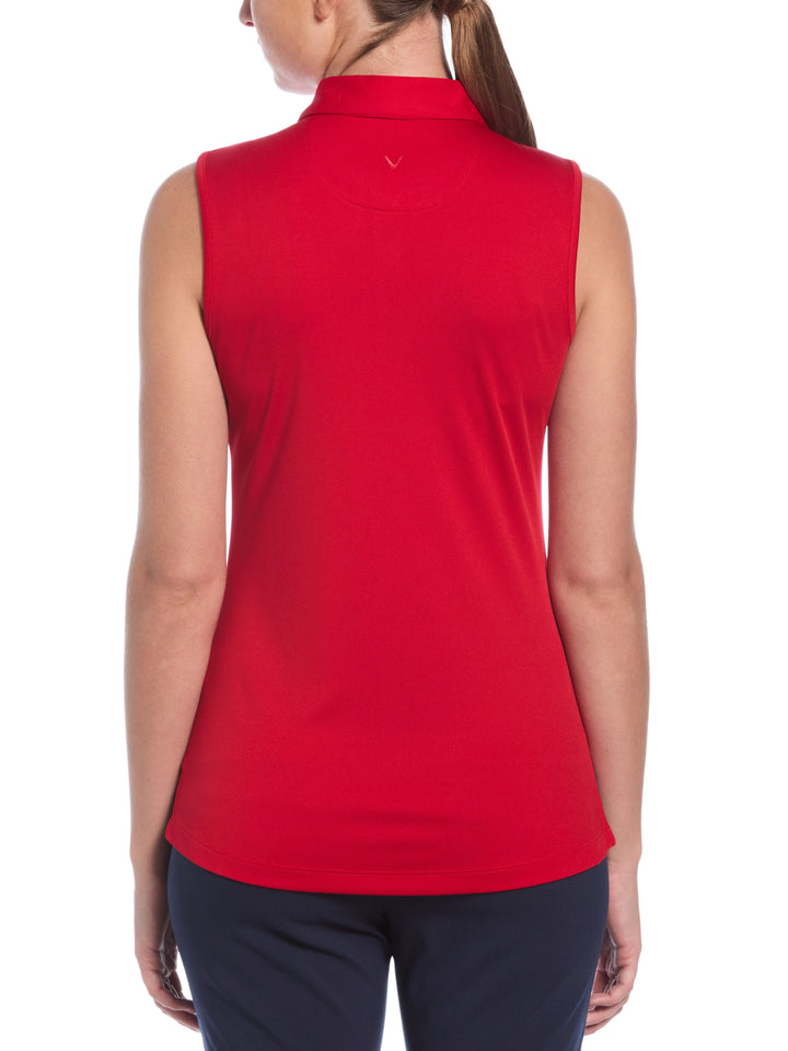 Womens Long Sleeve Tournament Polo (Tango Red) 