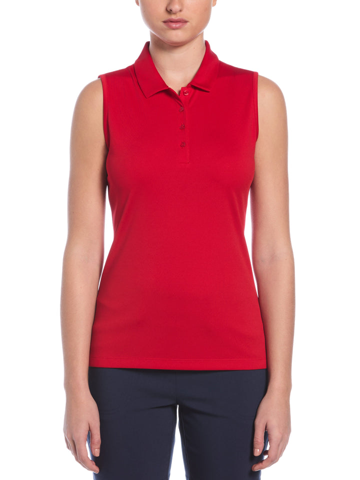 Womens Long Sleeve Tournament Polo (Tango Red) 