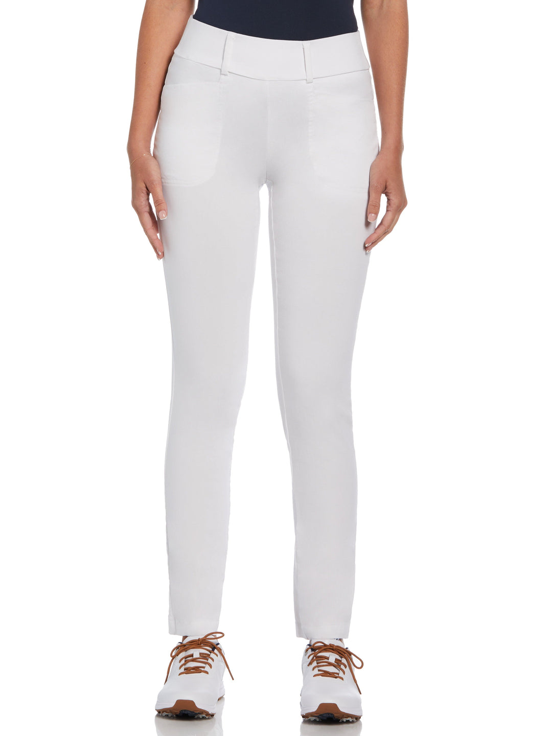 TrueSculpt™ Chev Pull On Stretch Tech Trousers (Brilliant White) 