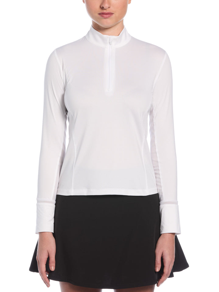 Womens Waist Length Sun Protection Shirt (Brilliant White) 