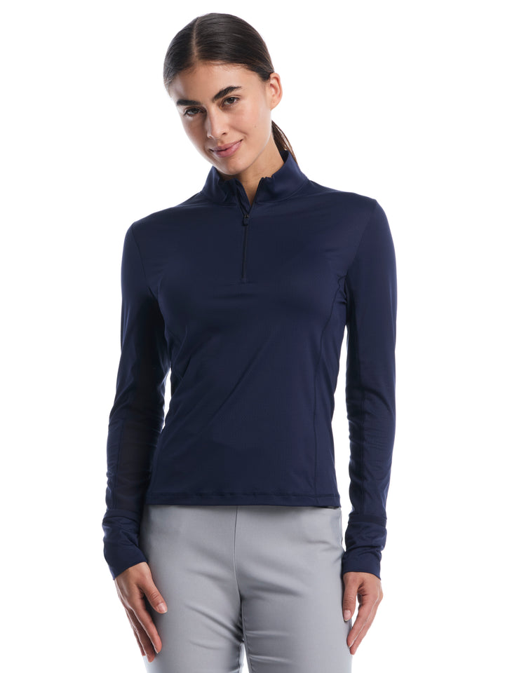 Womens Waist Length Sun Protection Shirt-Jackets-Navy-XS-Callaway