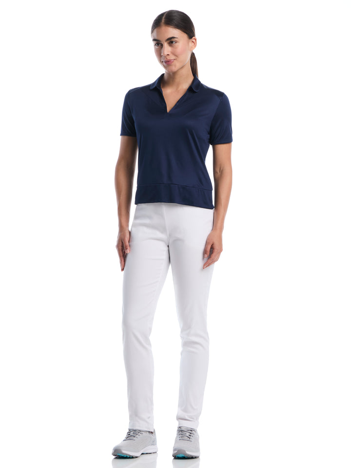 Womens Waist Length Top With Mesh Inserts-Polos-Callaway