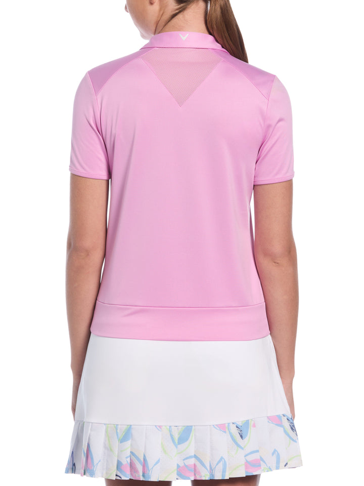 Womens Waist Lenght Top With Mesh Inserts (Orchid) 
