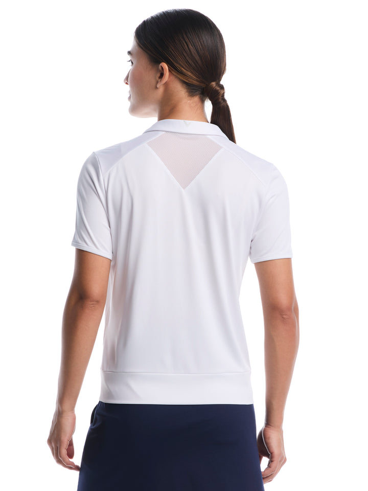 Womens Waist Length Top With Mesh Inserts-Polos-Callaway
